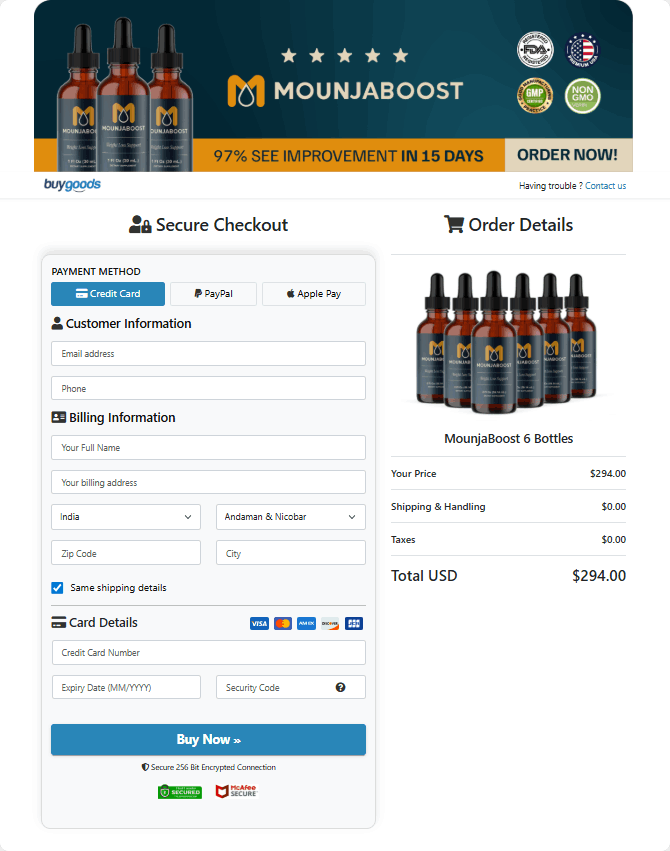 Mounjaboost order page